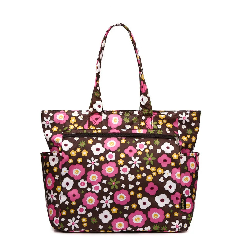 Womens nylon floral printed shoulder bag waterproof womens handbag shopping bag travel beach bag womens backpack 241008