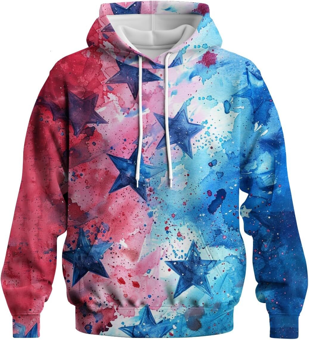 Hoodie for Mens Womens American Flag Mens Hooded Sweatshirt Patriot Day USA Flag Hoodie Casual Long Sleeve Sweatshirts With Pocket Graphic tracksuit
