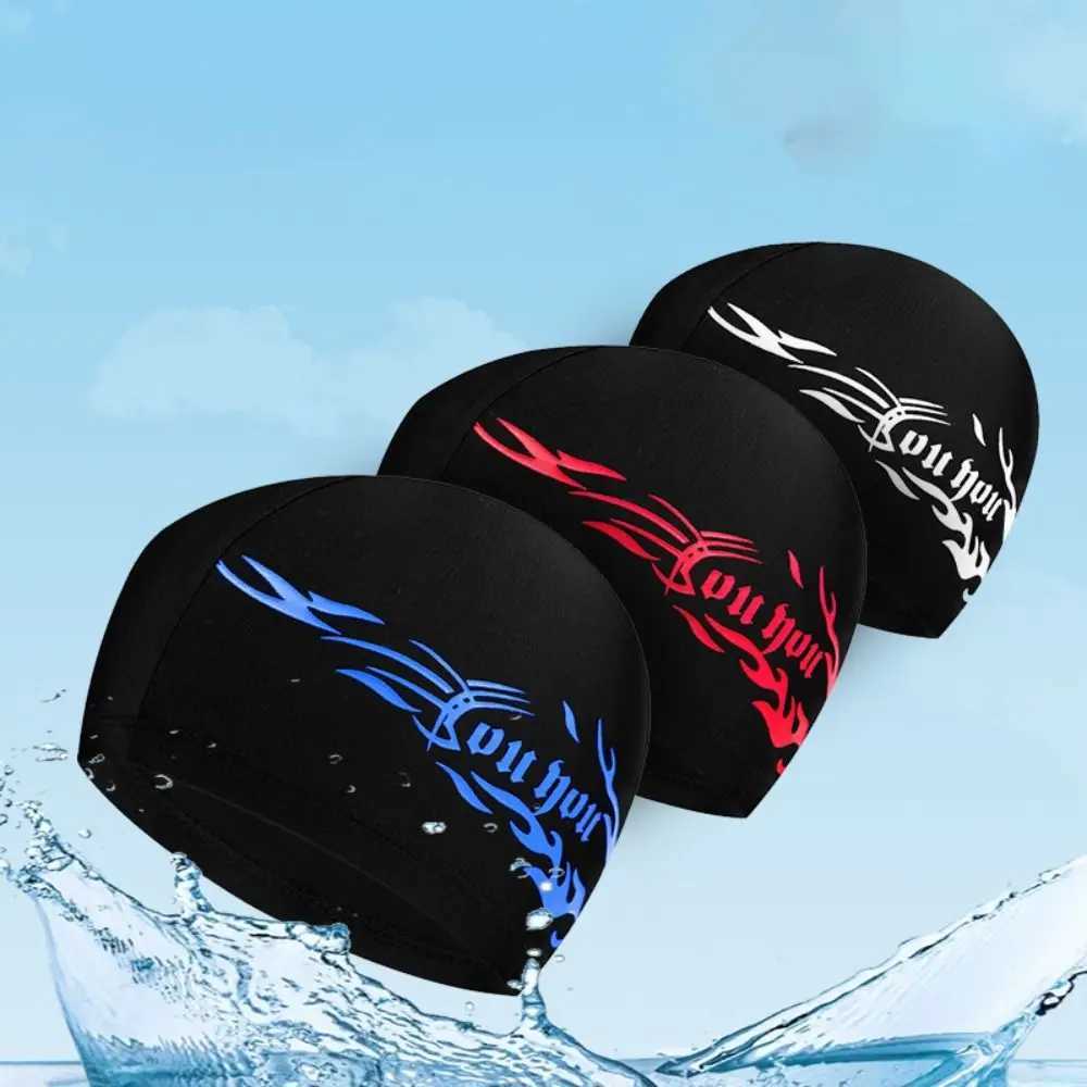 Mens nylon fabric swimming cap protects ears long hair sports swimming pool cap mens and womens adult swimming caps CL241009