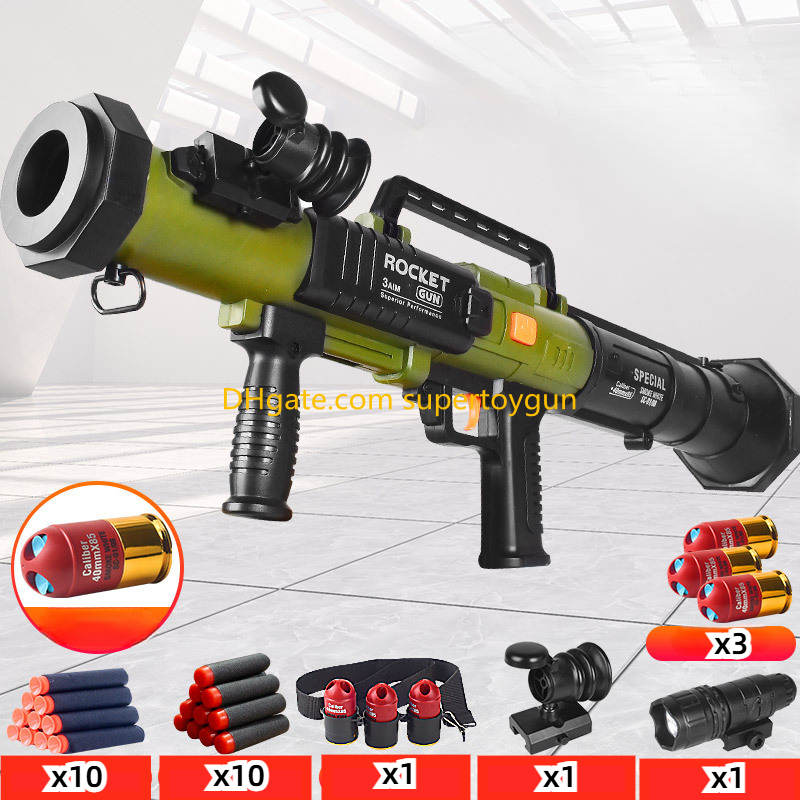 RPG Howitzer Stinger Launcher Gun Soft Bullet Blaster Manual Armas Model Toy For Adults Kids Boys C