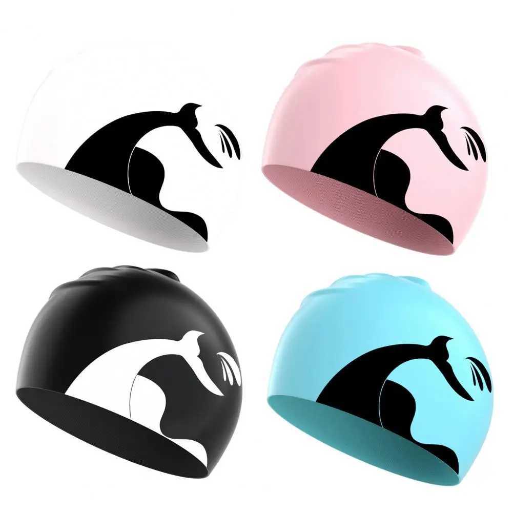 Adult swimming cap womens long hair elastic protection large-sized silicone unisex swimming cap swimming equipment CL241009