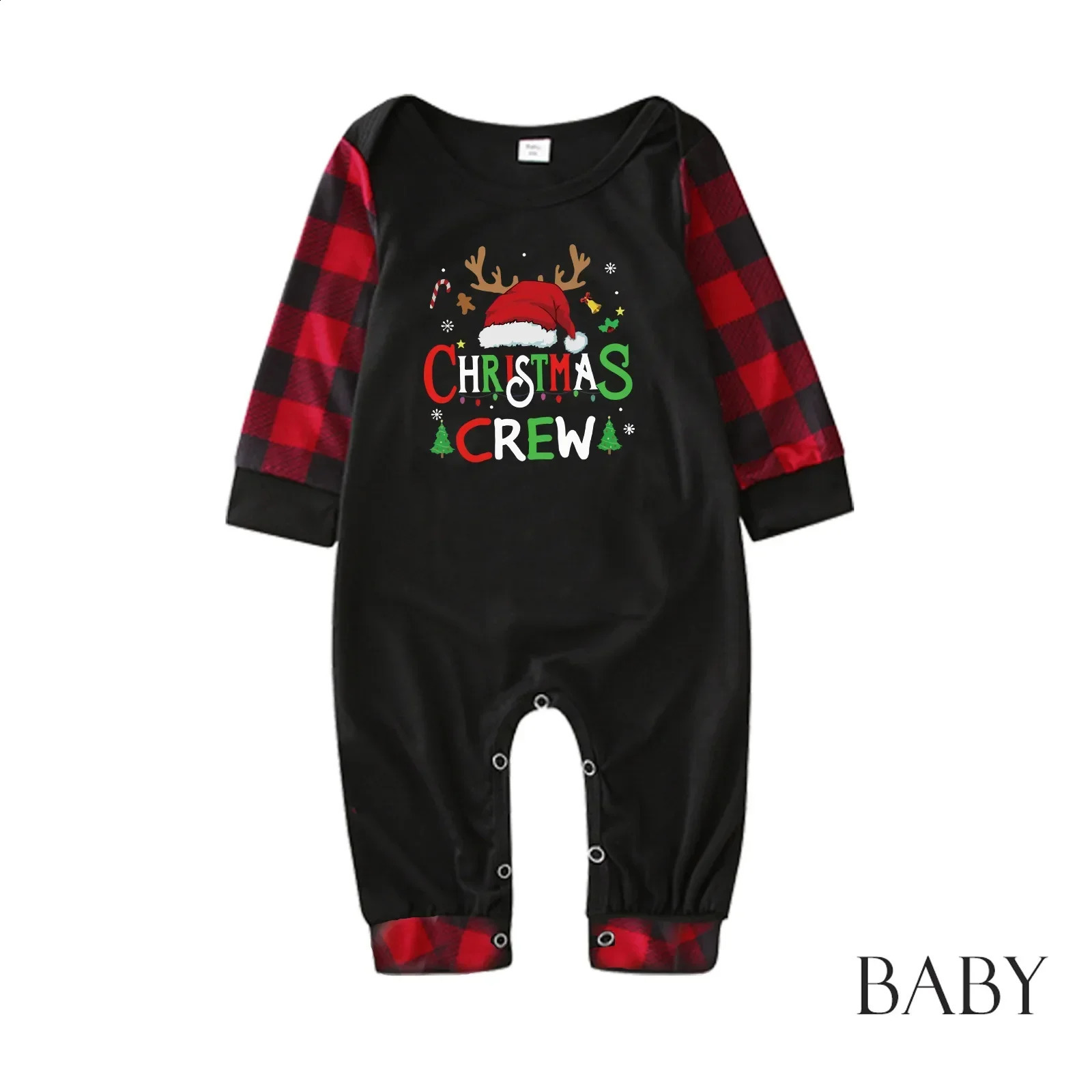 Christmas Crew Print Parent Child Matching Outfits Family Pajamas Boys and Girls Clothing Set Loungewear Xmas Look Pajamas 241007
