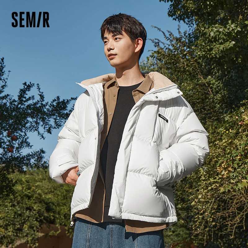 Semir Down Jacket Men 2023 Winter New Simple Solid Color Comfortable Warm Commuting Casual Jacket LX241009