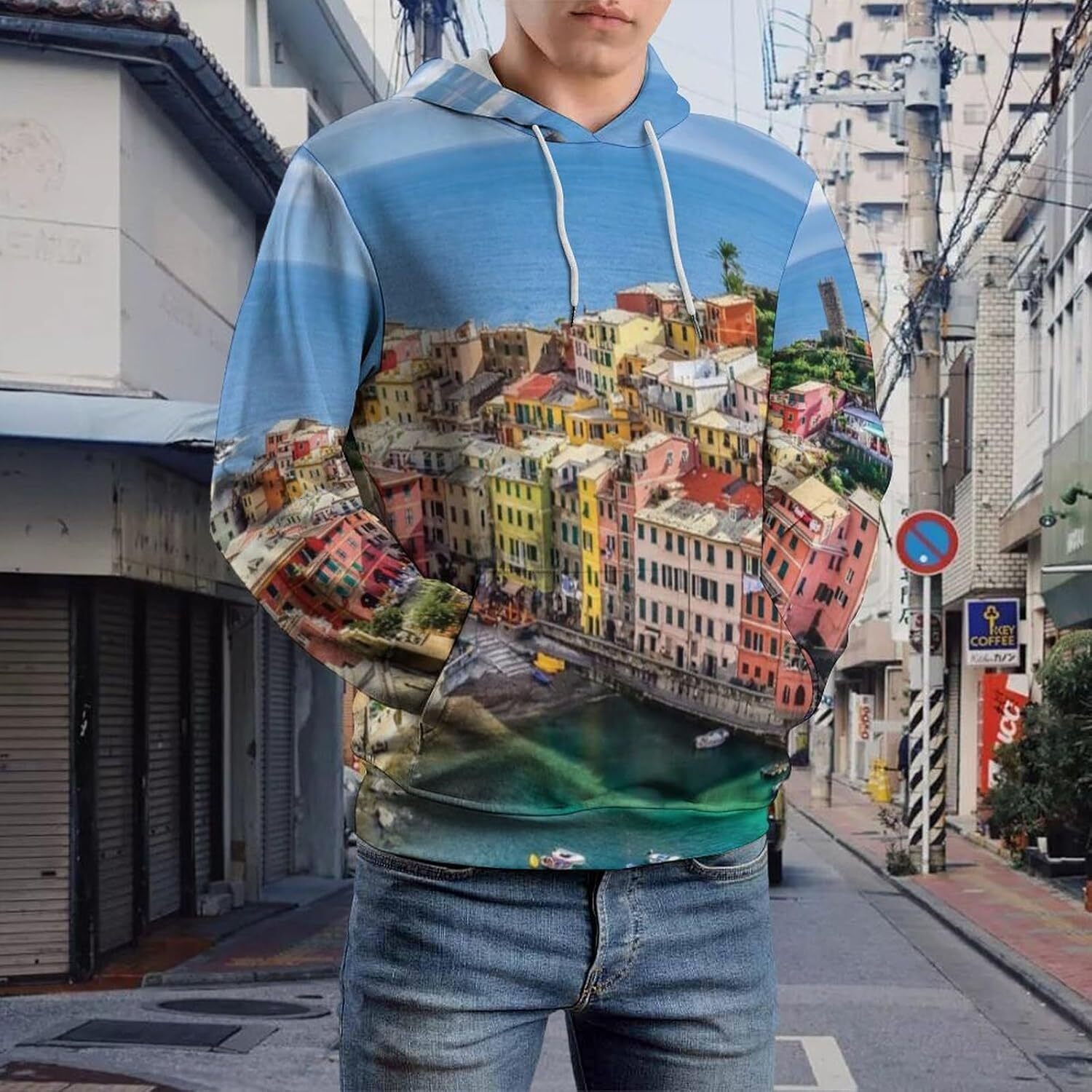 Hoodie for Mens Womens Mens Unisex Novelty Hoodies Vista of Tower Bridge at Dramatic Sunset Thames River with Clouds Hooded Sweatshirt Graphic Hoodies