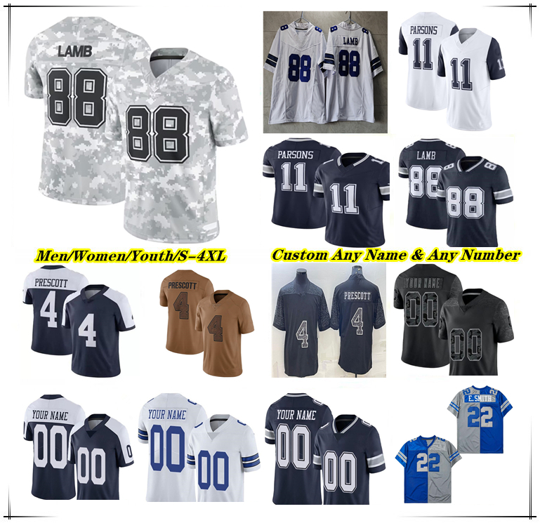 Dak Prescott Jerseys Football CeeDee Lamb Micah Parsons Ezekiel Elliott Jake Ferguson Trevon Diggs DeMarcus Lawrence Tyler Guyton Emmitt Smith Rico Dowdle Cooks 4X