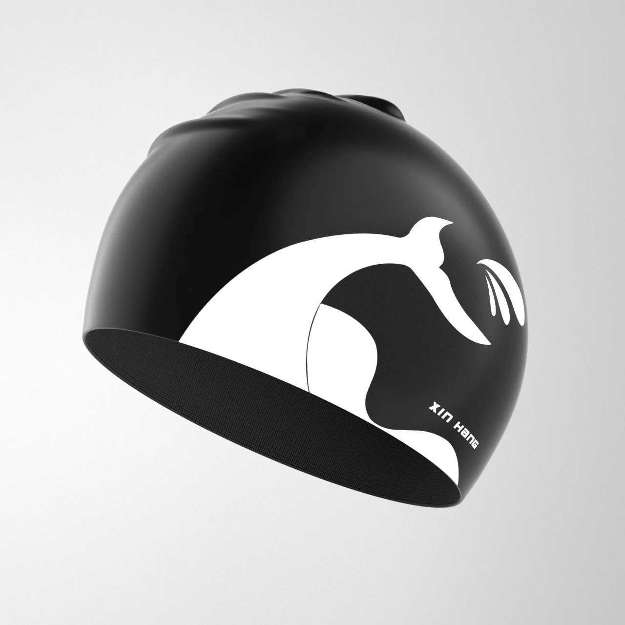 Adult swimming cap mens long hair high-quality ultra-fine silicone bubble cap ear cushions waterproof and hair care CL241009