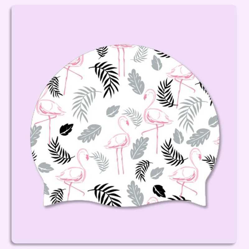 Swimming cap silicone womens waterproof Plus size color adult long hair sports high elasticity womens swimming cap CL241009