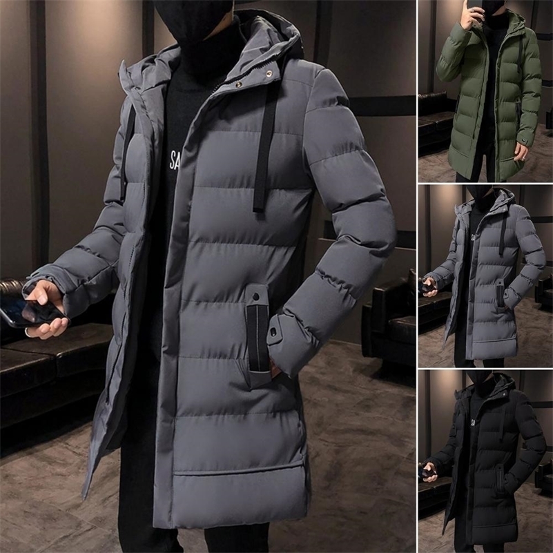 Stylish Men Outerwear Hood Male Men Jacket Cotton Padded Zipper Windbreaker 241008