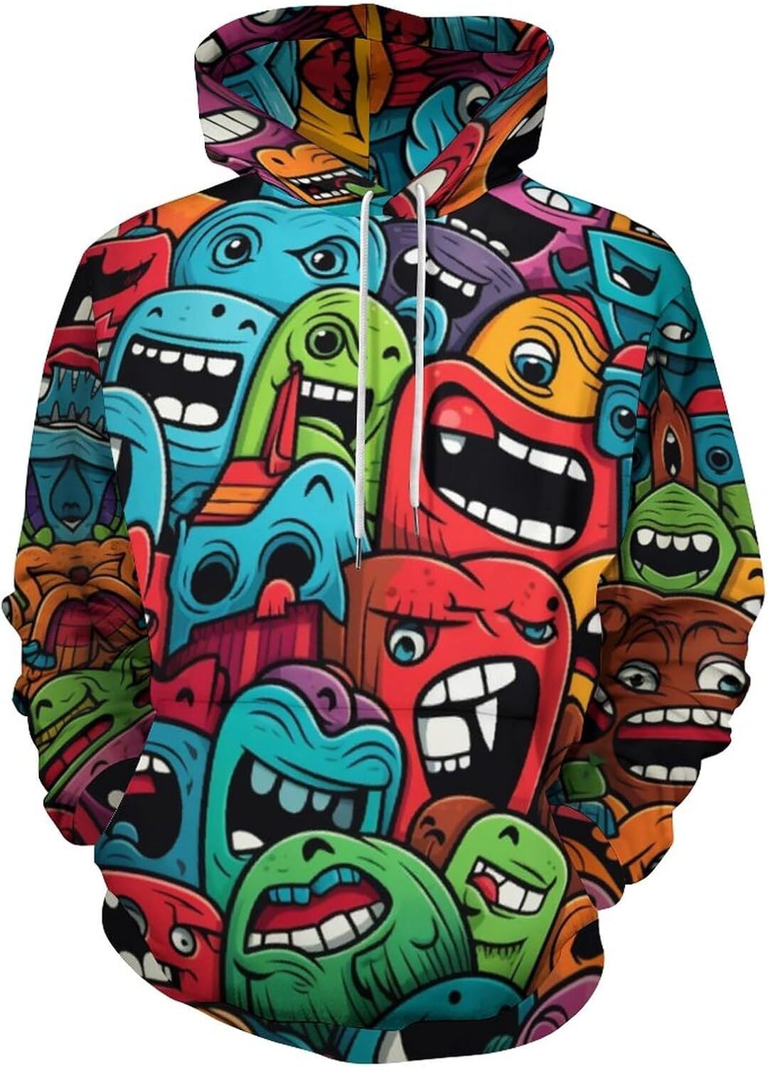 Hoodie for Mens Womens Unisex Psychedelic Cartoon Pattern Hoodies For Men 3D Printed Hippie Fun Long Sleeved Pullover Hoodie Graphic Hoodies sweatshir