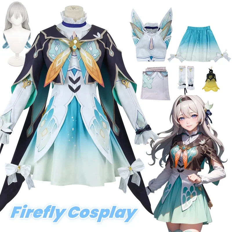Honkai Star Rail Firefly Role Playing Costume Uniform Wig Full Set Props 241007