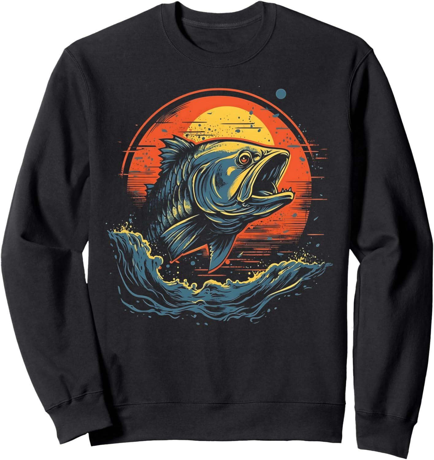 Long Sleeve Shirts for Men sweatshirt Fishing Graphic Ocean Sunset Fisherman Gifts Graphic Sweatshirt Tee Streetwear Casual tops clothes