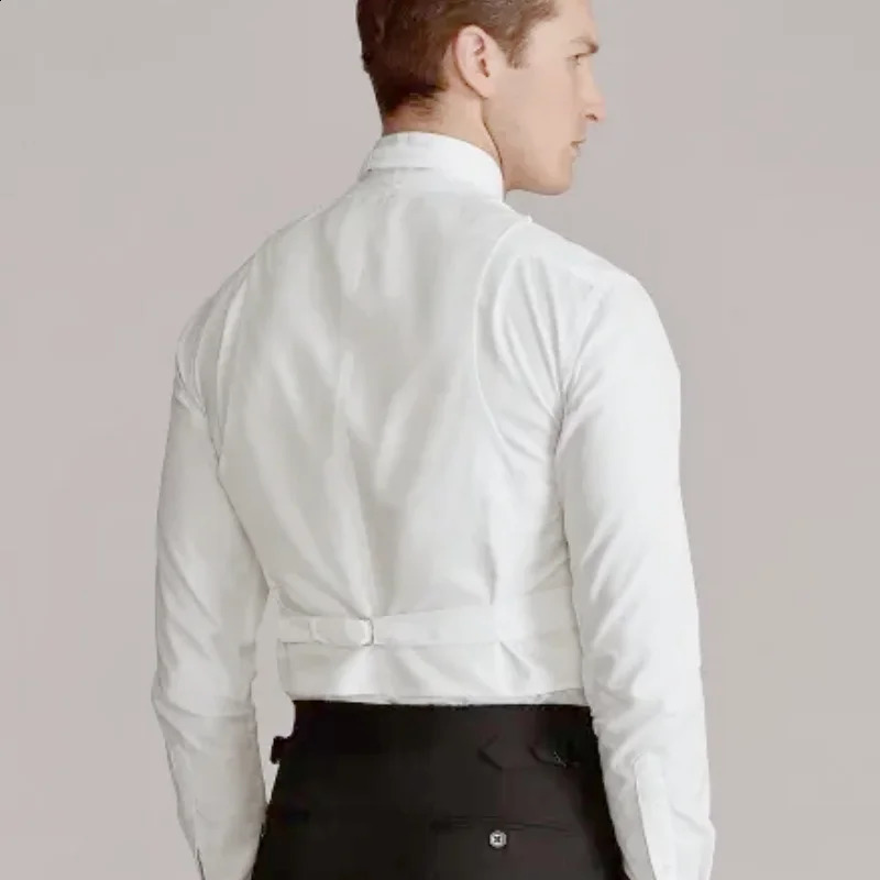 White mens solid casual business vest retro slim fit wedding dress used for weddings grooms dances vests 241009
