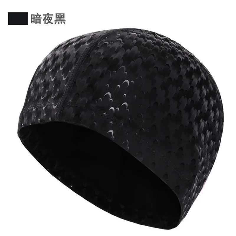 New swimming accessory PU swimming pool cap 2024 adult mens/womens ear protection polyurethane anti slip professional swimming cap CL241009