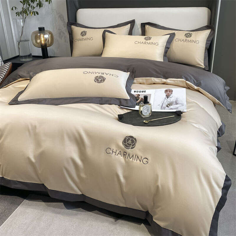 Instagram Ice Three Summer Washed Silk Light Luxury Naked Sleeping Bedding, Dormitory Quilt Four Piece Bed Sheet Set, 3