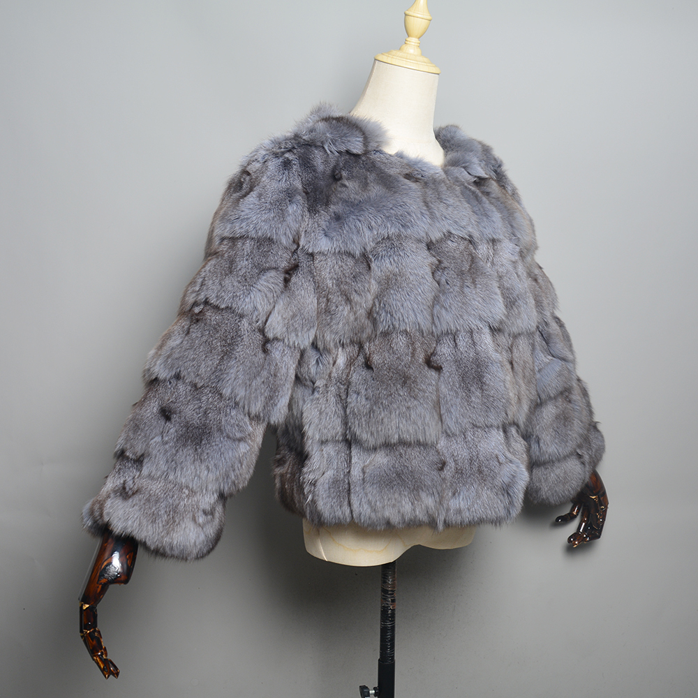 2024 Hot Sale Womens Winter Warm Natural Real Fur Coat High Quality Fox Fashion 50Cm Short Jacket Wholesale