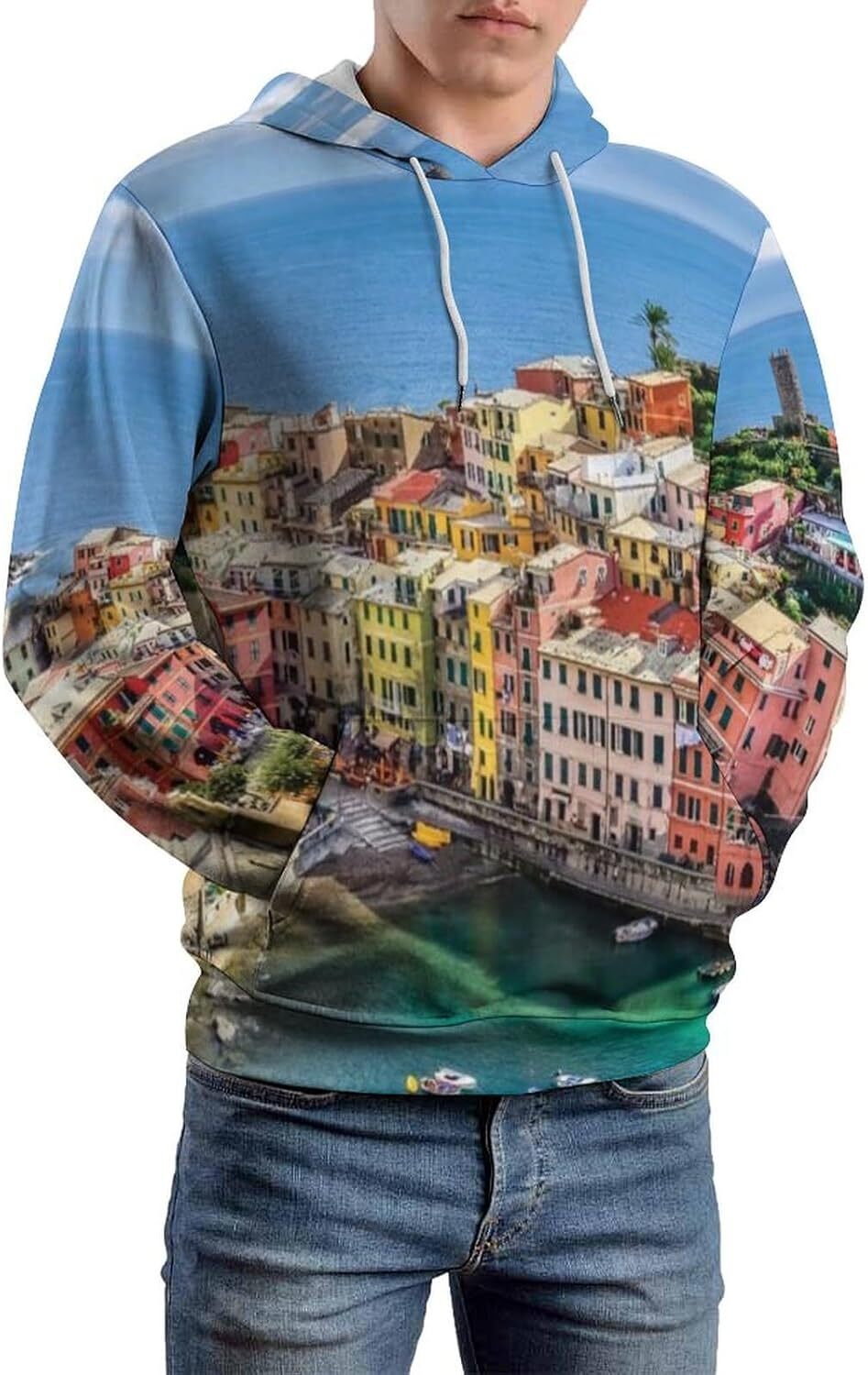 Hoodie for Mens Womens Mens Unisex Novelty Hoodies Vista of Tower Bridge at Dramatic Sunset Thames River with Clouds Hooded Sweatshirt Graphic Hoodies