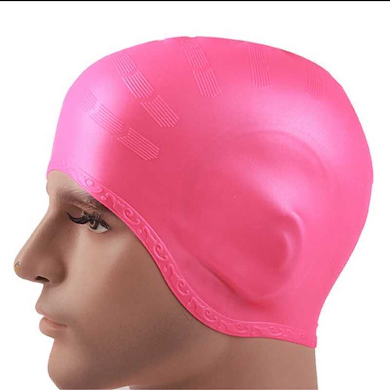 Summer adult swimming cap long haired waterproof swimming pool cap protective large Natacion silicone diving swimming cap CL241009