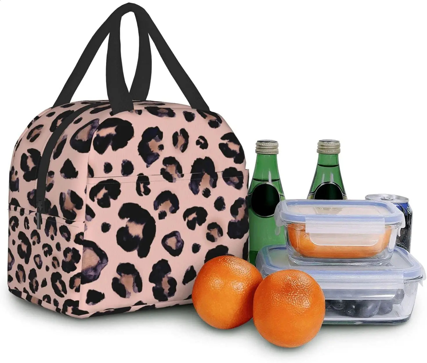 Lunch Bag for Women Leopard Print Cheetah Pink Insulated Box Cooler Tote Adult Kids Work Office School Picnic Reusable 240925