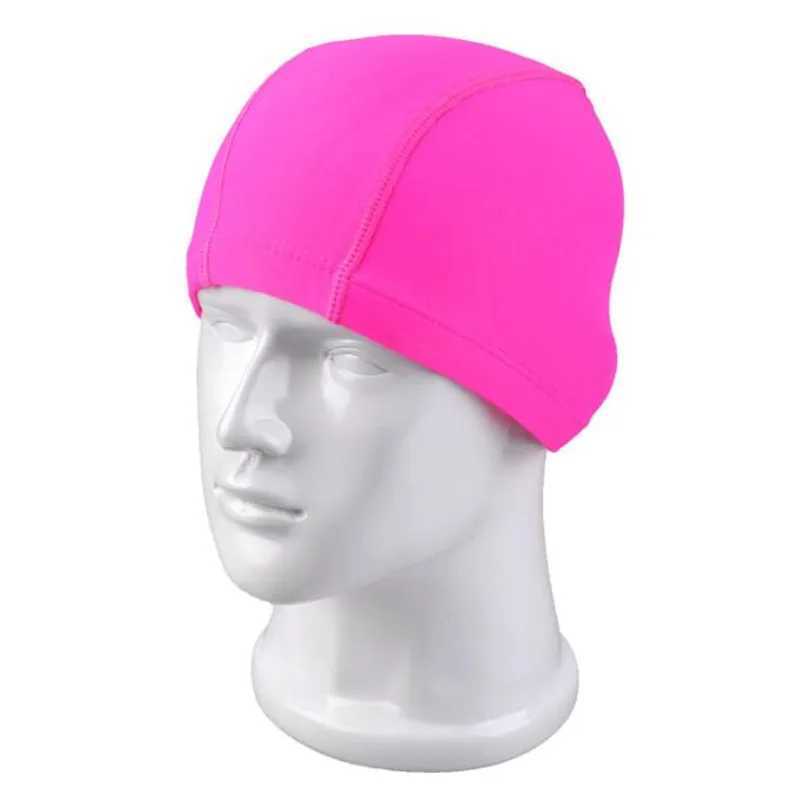 Adult womens five line swimming cap ear protection long hair sports swimming pool cap elastic Lycra swimming cap for teenage boys and girls CL241009