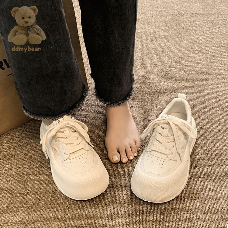 Ddmybear Thick Soled Small White Shoes For Women's 2024 Spring New Versatile Big Toe Shoes, Sports And Leisure Board Shoe Trend Chinese Brand Sho