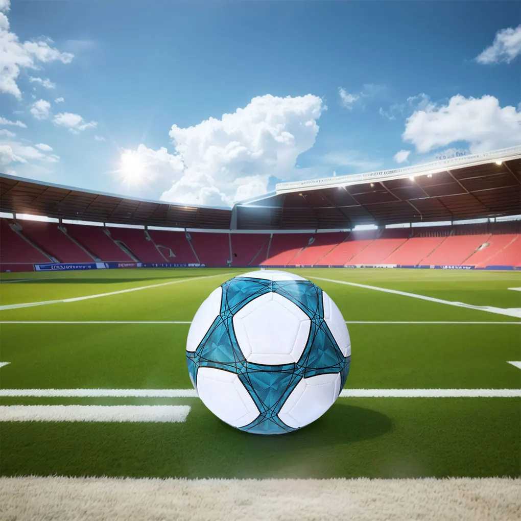 Profit Football Ball Size 4 Size 5 Yellow Blue Goal Team Match Training Ball Machine Seam PU ath PentagW241008