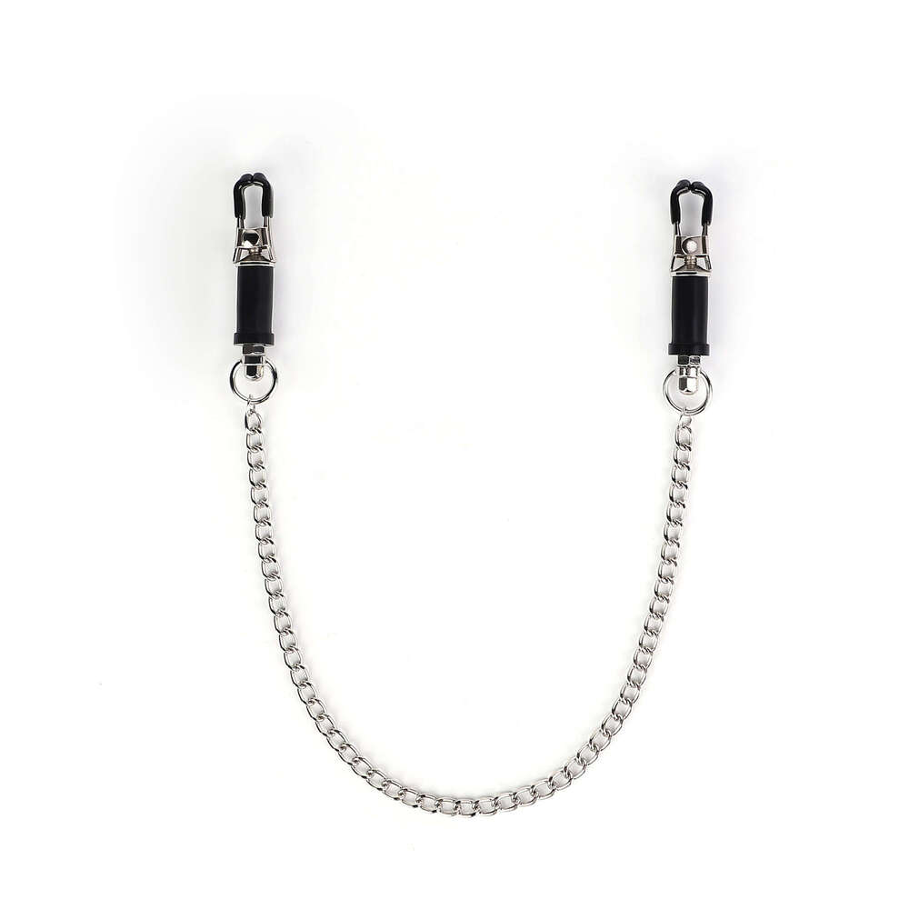 Cross border exclusive breast SM prop with adjustable sex breast clip, long chain, clitoral clip at both ends, adult product