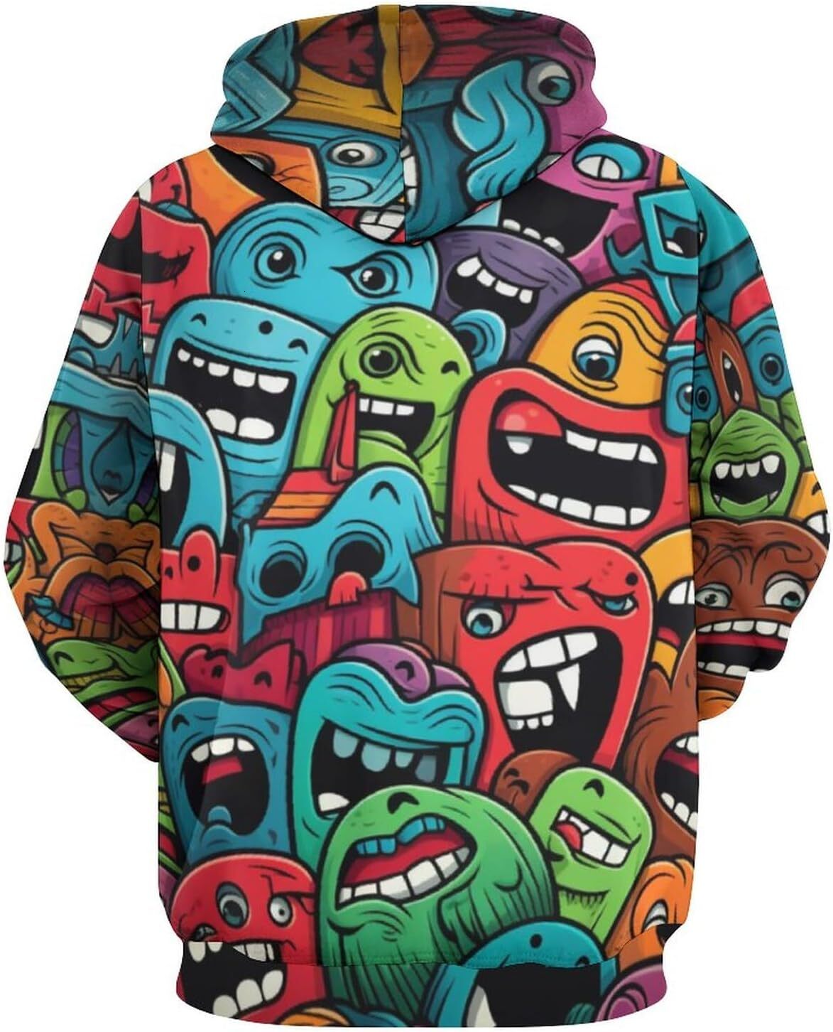 Hoodie for Mens Womens Unisex Psychedelic Cartoon Pattern Hoodies For Men 3D Printed Hippie Fun Long Sleeved Pullover Hoodie Graphic Hoodies sweatshir