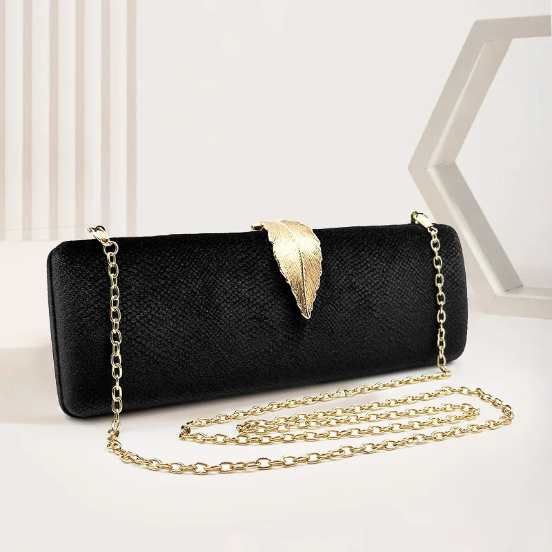 Velvet Womens Wedding Dinner Clutch Bag Laves Clutch Long Wallet Dinner Wallet with Chain 241008