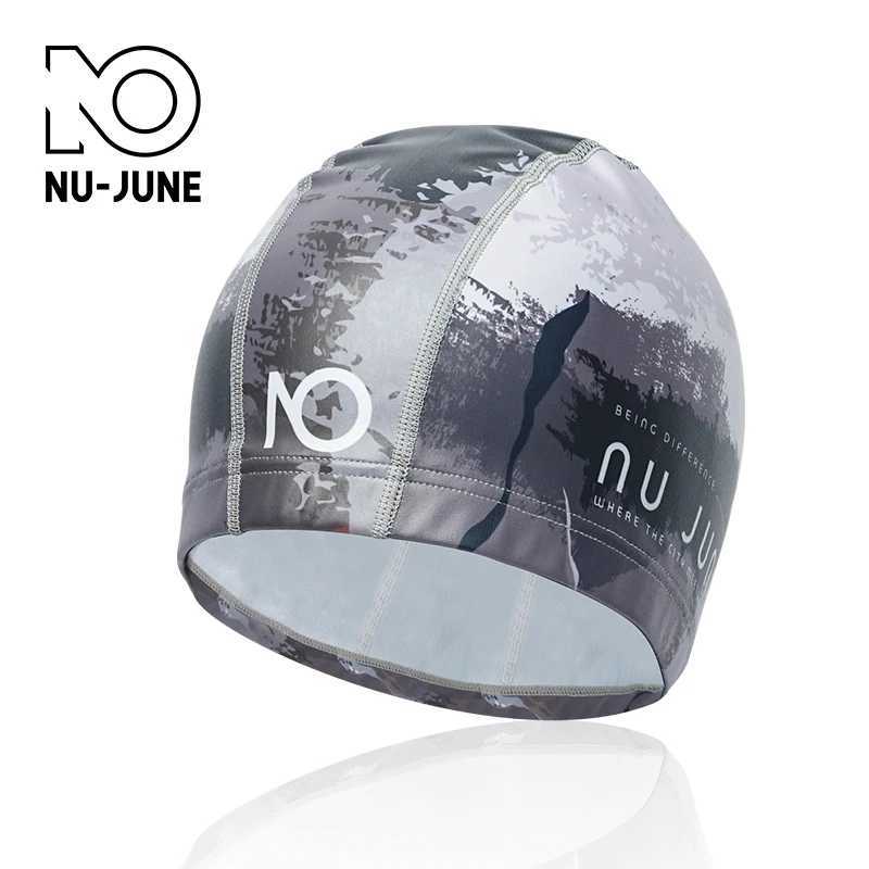 Nujune high elasticity swimming cap for adults waterproof stretchable comfortable ear care summer swimming pool shower cap CL241009
