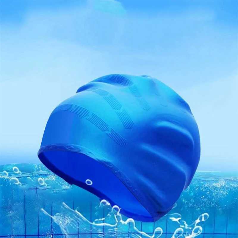 Professional silicone swimming cap equipment suitable for both men and women waterproof long hair and ear protection CL241009