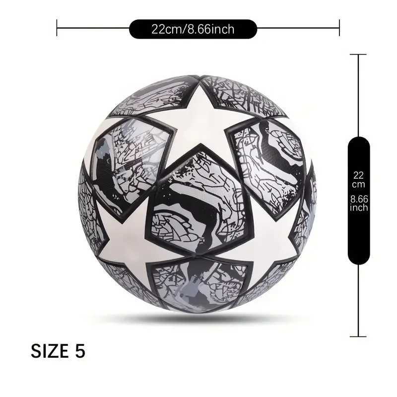 1 piece size 5 football durable PU material football set used for matches and training (with inflator)W241008