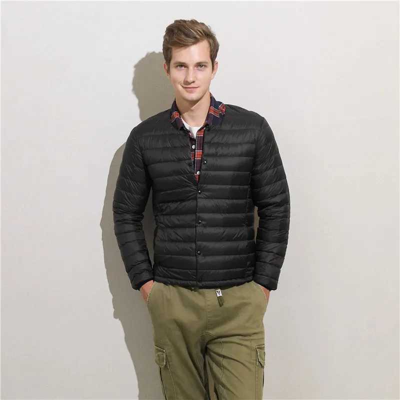 0-10 2024 New Autumn Man Puffy White Duck Down Jackets Light Weight Breathable Warm Winter Coat Portable Men Thin Parkas LX241009