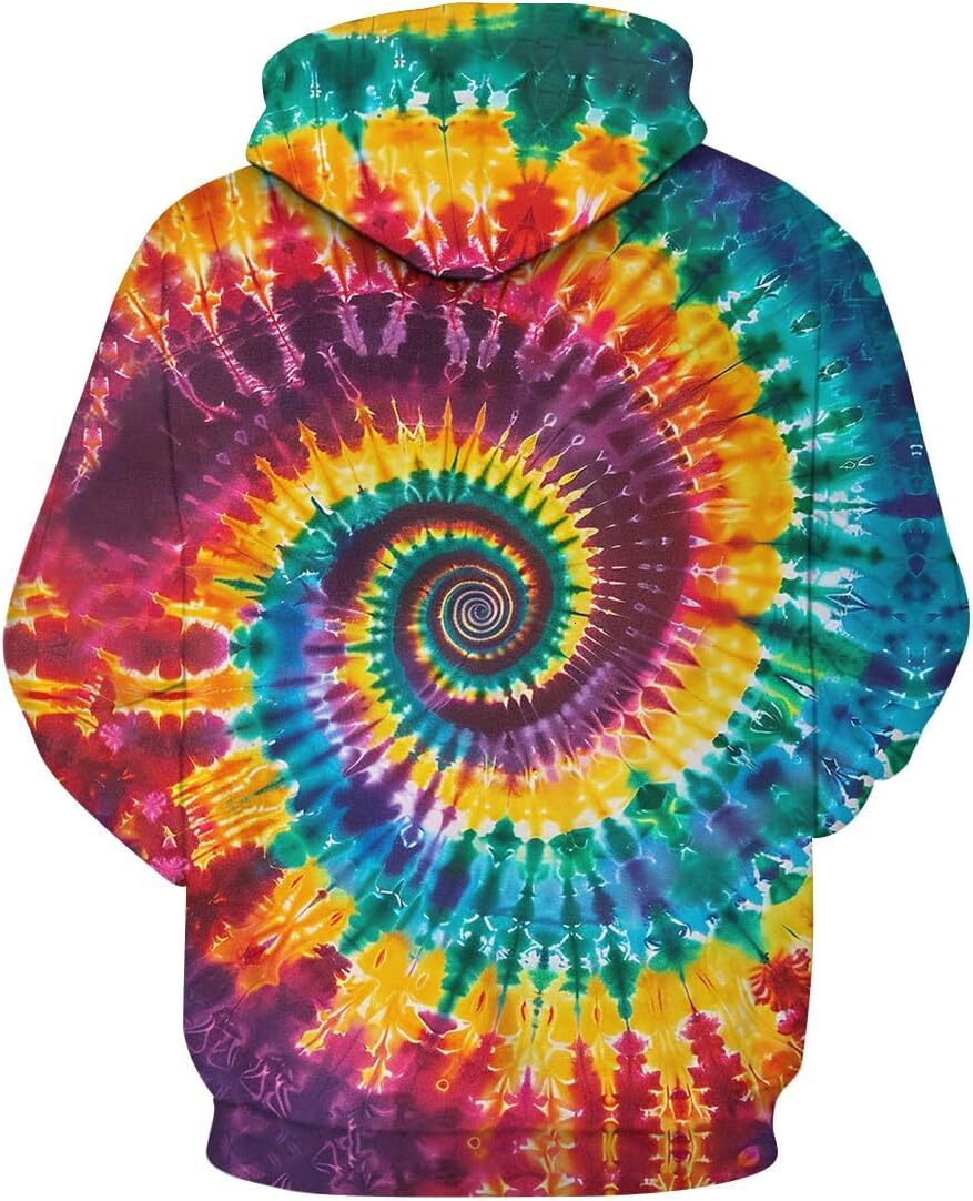 Hoodie for Mens Womens Mens Tie Dye Print Hoodies Colorful Graphic Hooded Pullover Fashion Long Sleeve Sweatshirt Hoodie With Pocket Graphic fashion