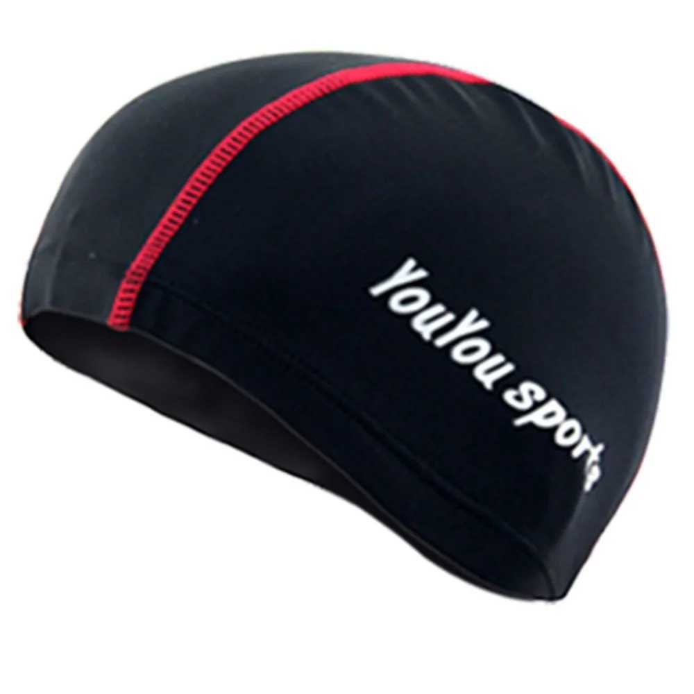 Mens nylon fabric swimming cap protects ears long hair sports swimming pool cap mens and womens adult swimming caps CL241009
