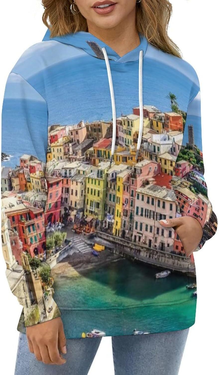 Hoodie for Mens Womens Mens Unisex Novelty Hoodies Vista of Tower Bridge at Dramatic Sunset Thames River with Clouds Hooded Sweatshirt Graphic Hoodies