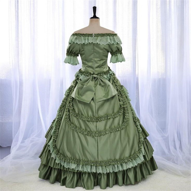 Gothic Victorian Rococo Prom Dresses 2025 Southern Civil War Costume Off Shoulders Evening Dress Historical Ruffles Tiered 1800s Medieval Renaissance 