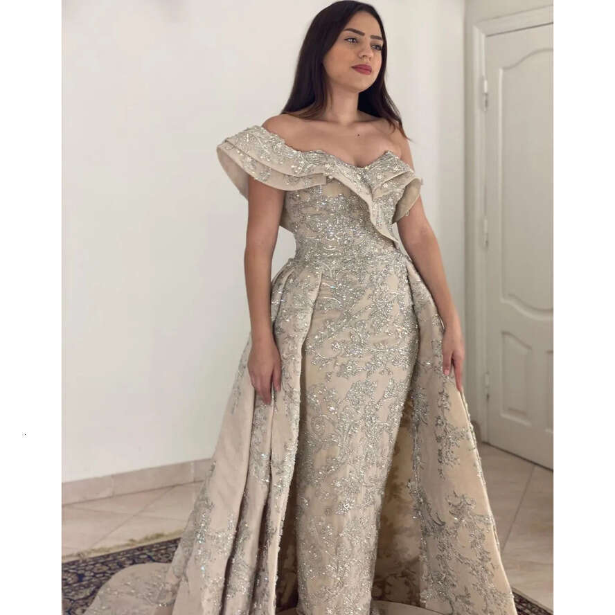 Ebi 2020 Arabic Aso Urious Lace Crystals Evening Sweetheart Sheath Sexy Prom Dresses Vintage Formal Party Second Reception Gowns