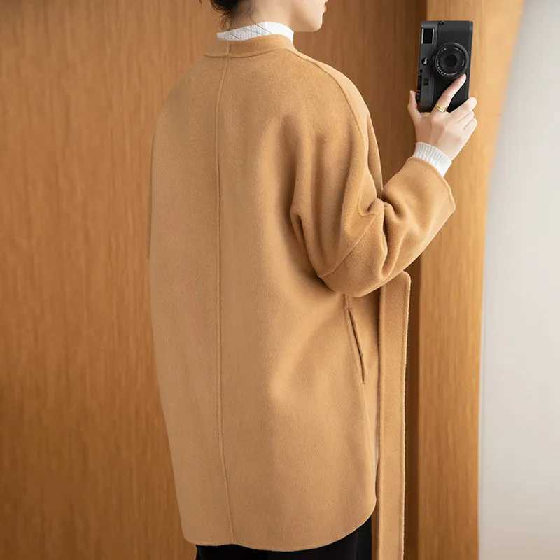 Winter Wool Coat For Women Fashion Korean Style Lady Trench Coat Cashmere Wool Loose Overcoat ZX2222X241009