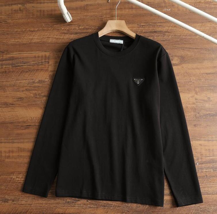 Top soft cotton luxury men's long sleeves T-shirt desinger with geometry style women spring autumn comfortable Casual slim fit tshirts couple Stree