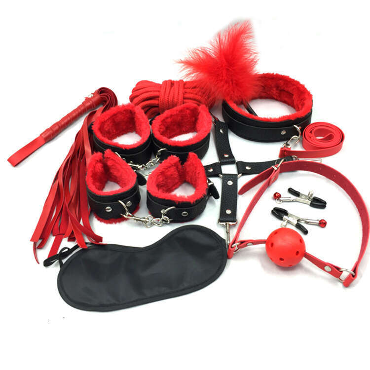 Adult Fun Plush 10 Piece Set Women's Leather handcuffs Couple Flirting Binding and Binding Alternative Sex Toys