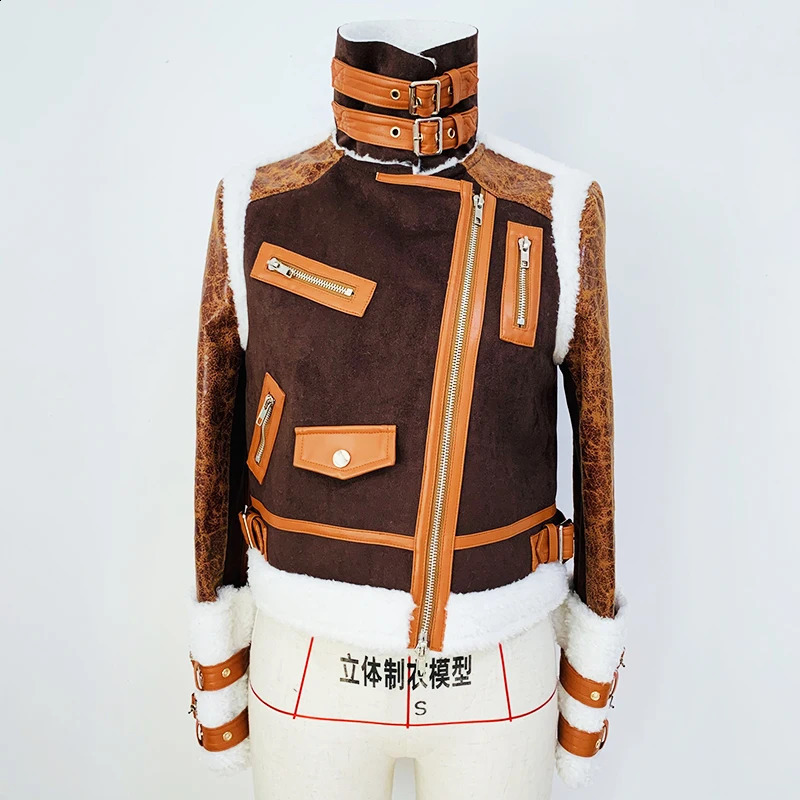 High quality latest winter ner jacket womens zipper synthetic fur decal coat 241008