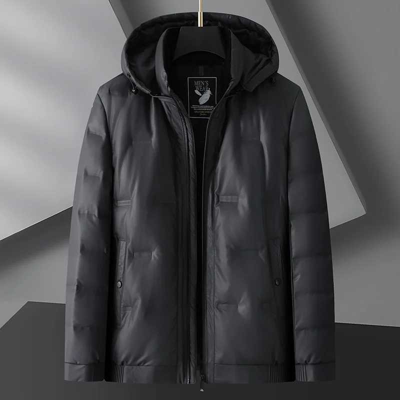New Arrival Suepr Large Winter Short Stand Up Collar Hooded PU Down Jacket Mens Coat Plus Size L XL 2XL 3XL 4XL 5XL 6XL 7XL LX241009