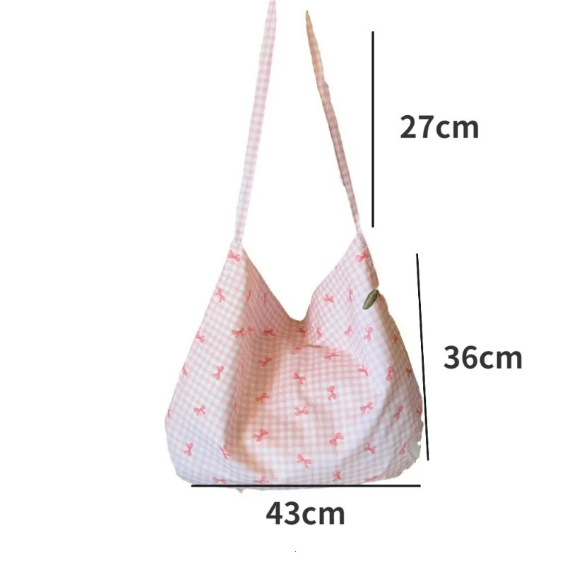 Yudas pure cotton fabric womens shoulder bag simple plain weave handbag cross body large casual shopping handbag 241008