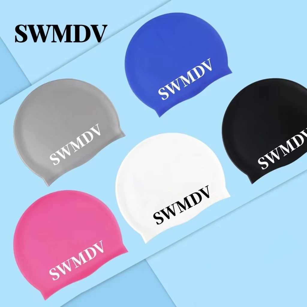 Adult waterproof flexible silicone gel ear long hair protective swimming cap Plus size high elastic surfing beach bathing diving cap CL241009