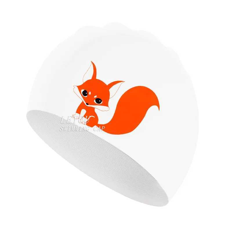 Soft silicone swimming cap cartoon cat pig Skark animal swimming accessories swimming pool equipment high Elestic youth universal CL241009