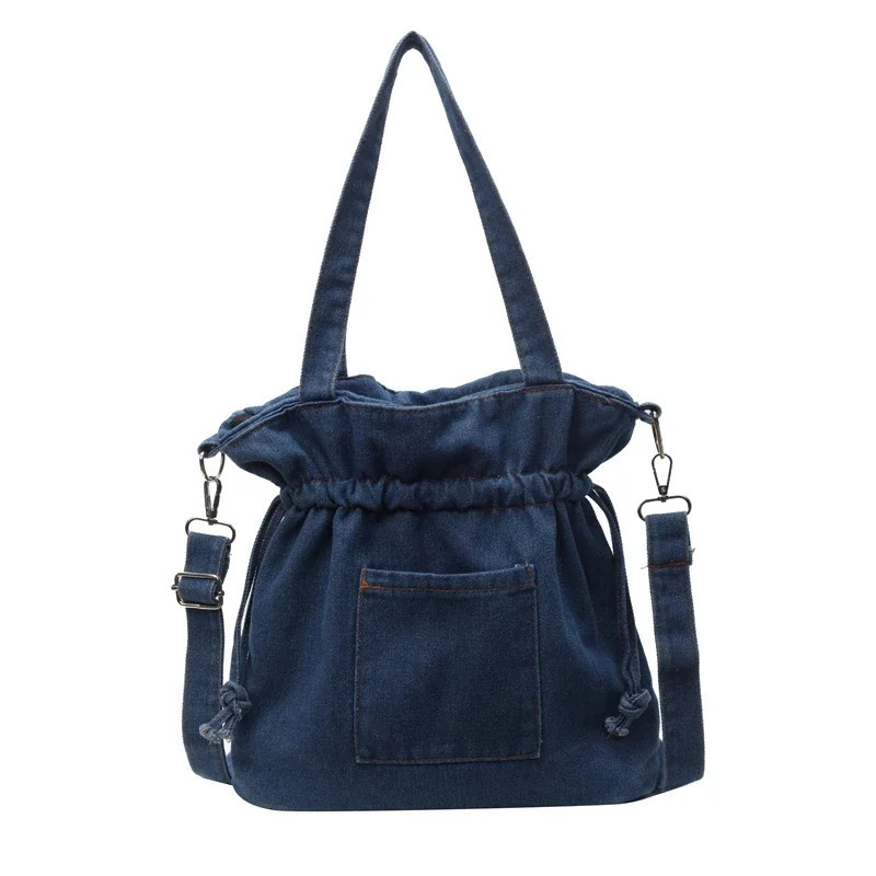 Casual solid color womens bag with high-quality stitching shoulder bag the -selling womens high-quality denim handbag in 241008