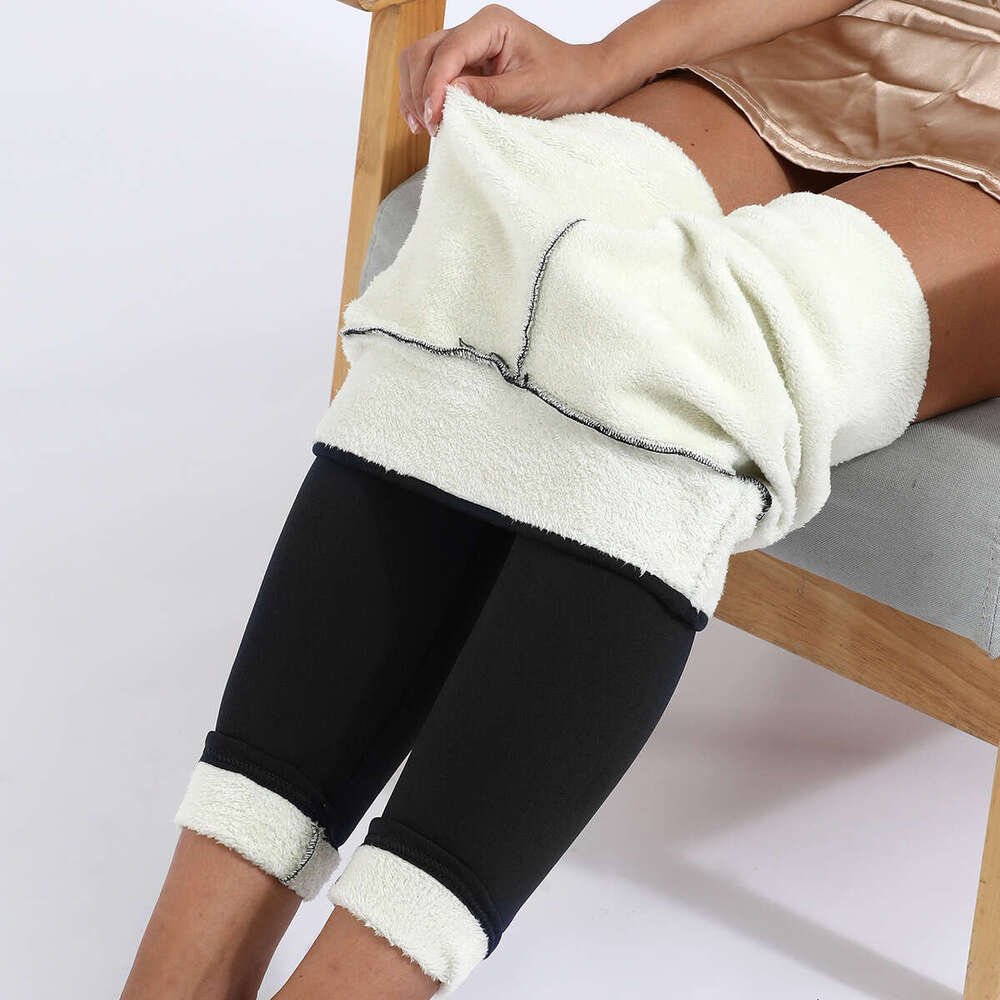 Oversized tight warm pants autumn and winter lamb plush thickened elastic leggings for women