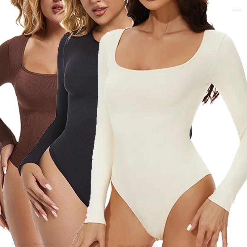 Seamless Body Shaper For Women - Tummy Control, Long Sleeve, Open Crotch,
