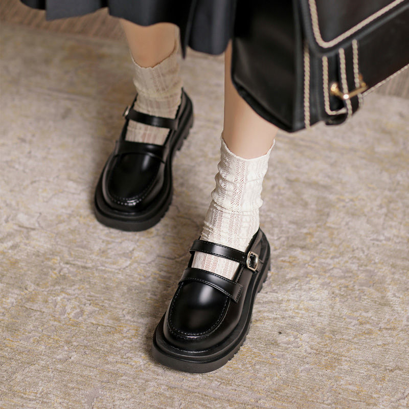 Small leather shoes, women's summer thin style JK uniform shoes, sponge sole, thick sole, college style Mary Jane shoes, high heels, sensitive on