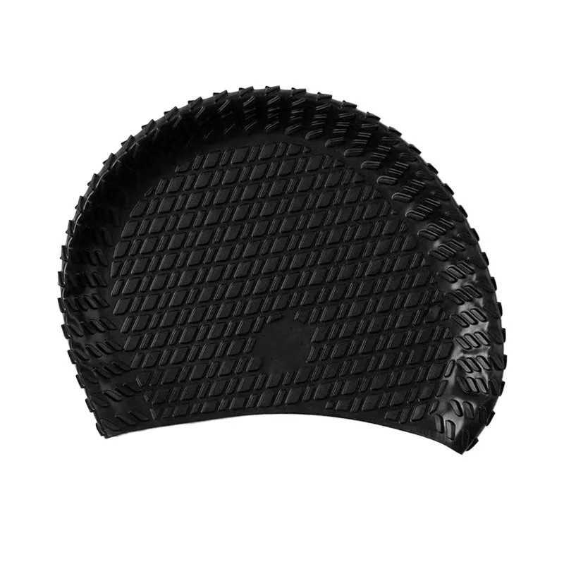 New large adult silicone swimming cap no cutting head waterproof anti fall mens and womens swimming caps CL241009
